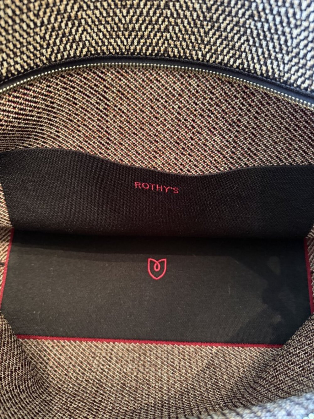 Rothy's Lightweight Zip Tote - Cacao Herringbone - Picture 3 of 5